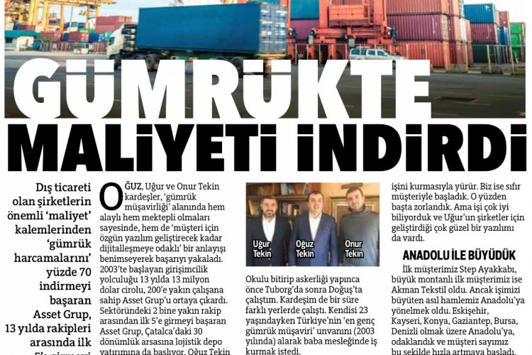 Gümrükte Maliyeti İndirdi (Hürriyet Röportajı)